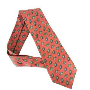 Aquascutum of London Red Green Blue Silk Tie Hand Made U.S.A